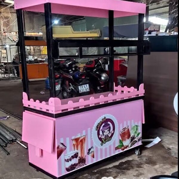 Xe trà sữa giá rẻ màu hồng 1mx50cmx2m Đồng Nai hình 1