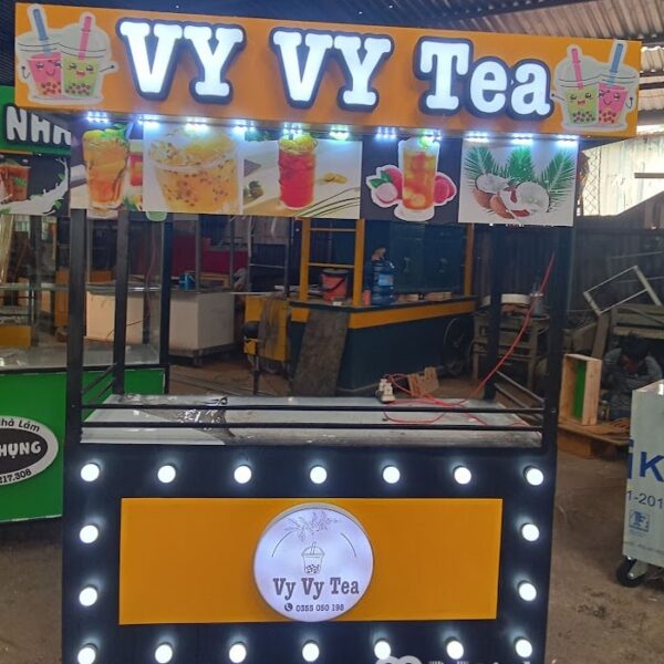 Tủ trà sữa màu vàng đen 120cmx60cmx180cm hình 6