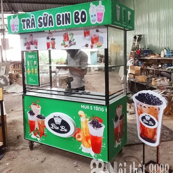 Xe trà sữa đẹp màu xanh 120cmx60x200cm hình 2