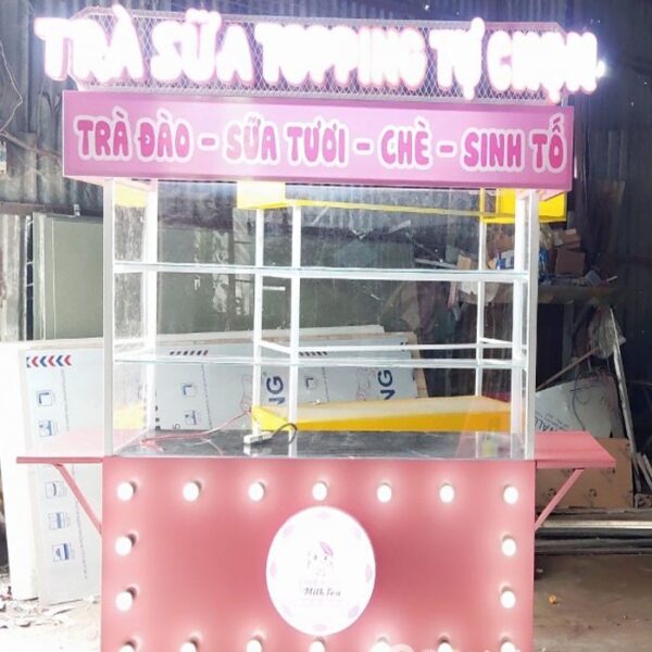 Xe trà sữa màu hồng 120cmx60x200cm hình 2