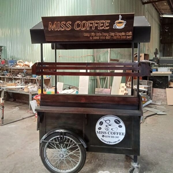 Xe cà phê mang đi bán cafe pha máy 120cmx60cm