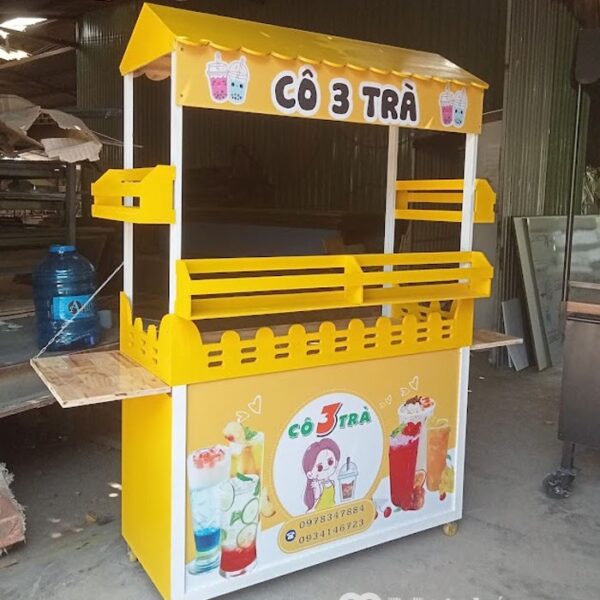 Xe trà sữa gỗ màu vàng 100cmx50x180cm hình 2